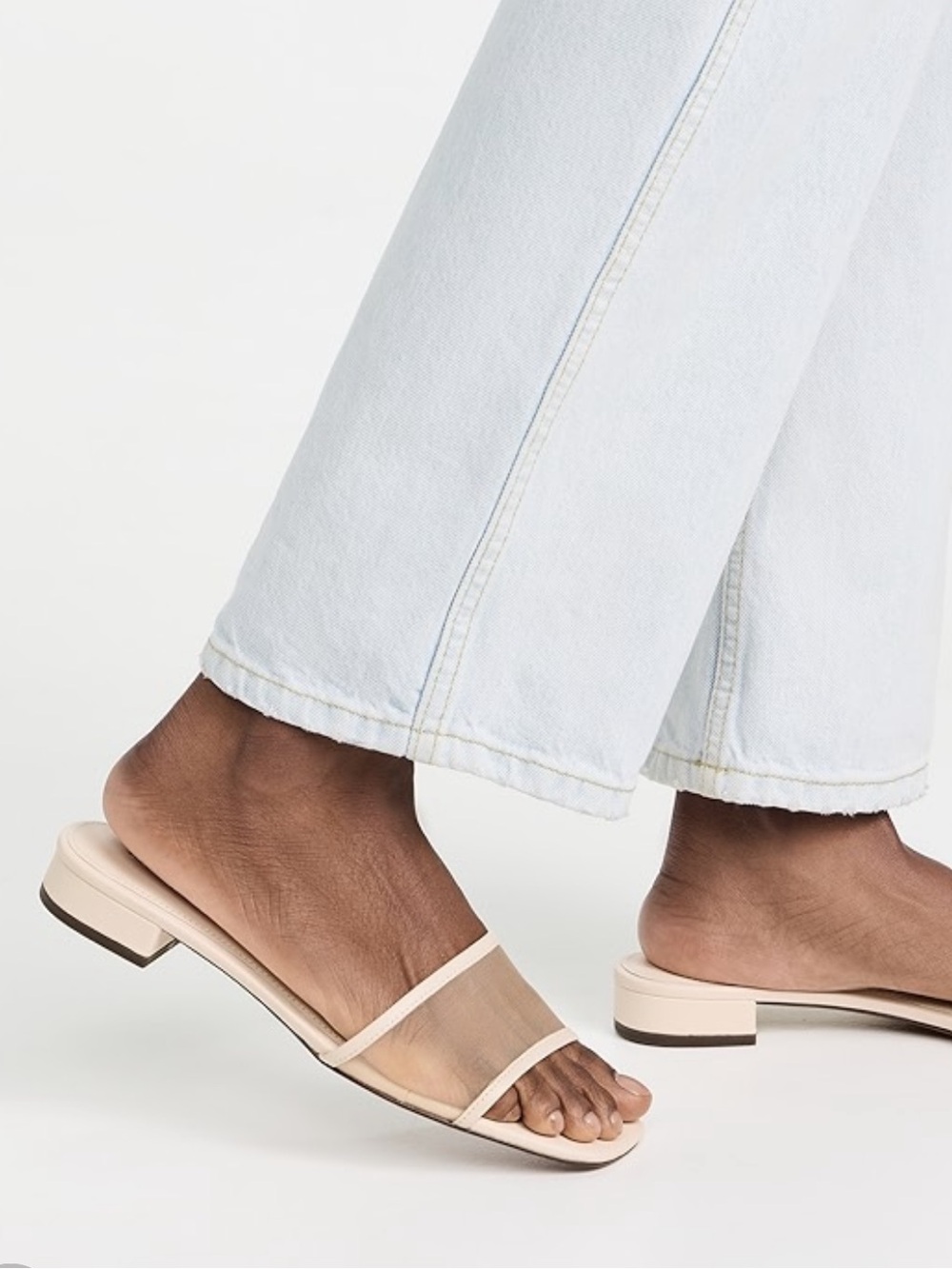 Madewell The Lynda slide Sheer Slide Mule sandal in mesh Size 6